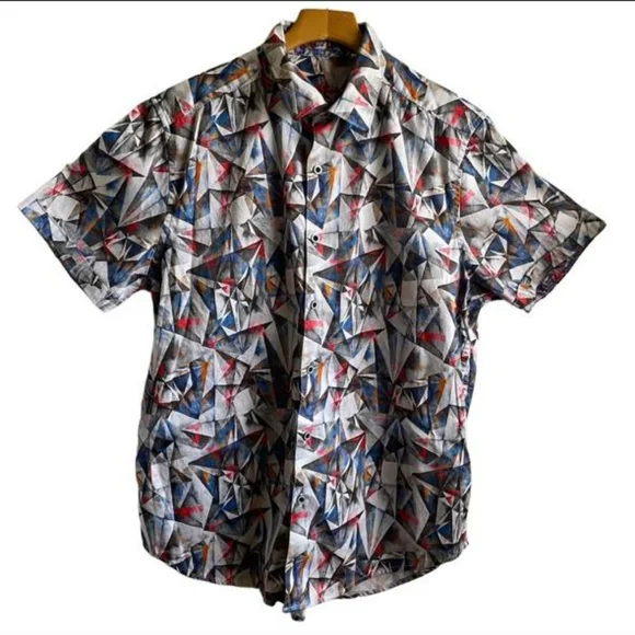 Robert Graham Shirt Size L Button down short sleeve - Picture 6 of 6